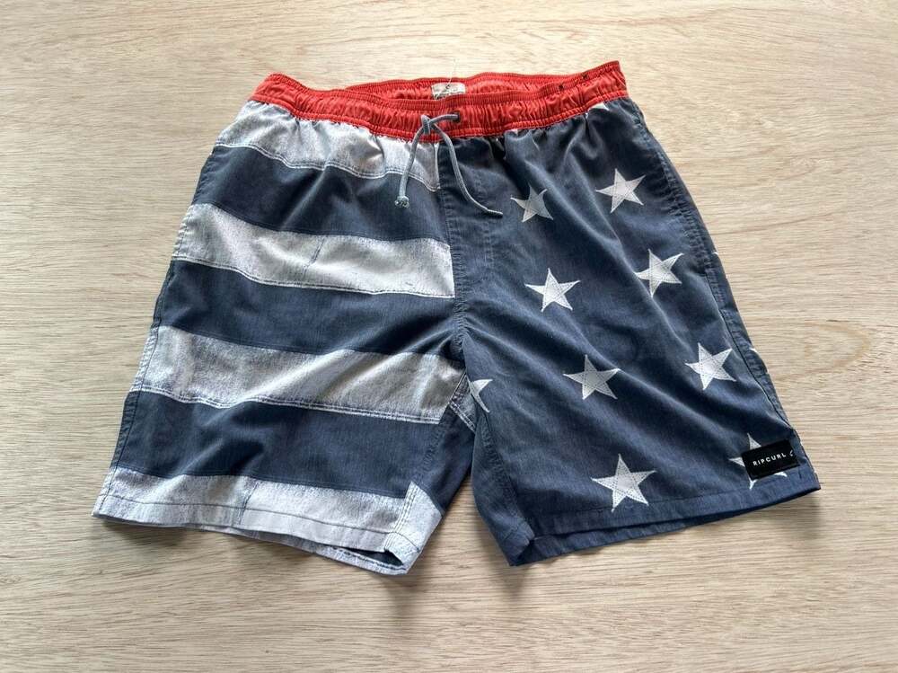 Rip Curl Men's Lay Days American Flag USA Stars And Stripes Boardshorts Size S